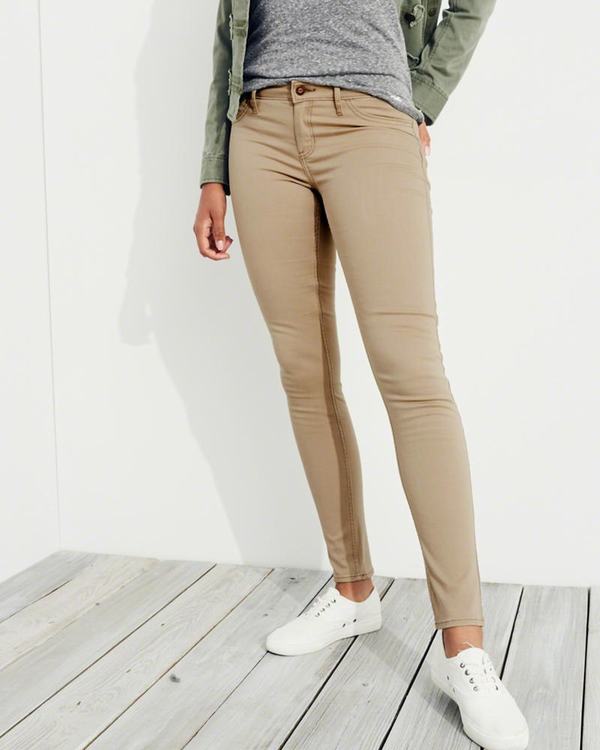 Jeans Hollister Donna Classic Stretch Basse-Rise Super Skinny khaki Italia (433RONSI)